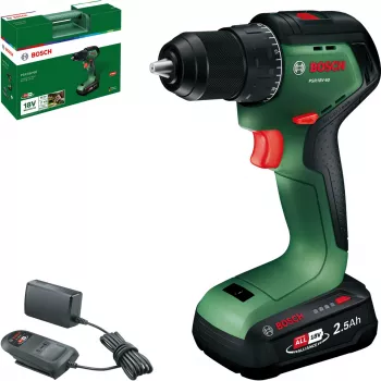 Akumulátorový vrtačkový šroubovák Bosch PSR 18V-60 s akumulátorem 2,5 Ah a nabíječkou