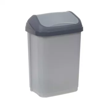 KEEEPER Swantje 25L Waste Bin with Rotating Lid, Light Silver, 33.5x25.5x53.5 cm