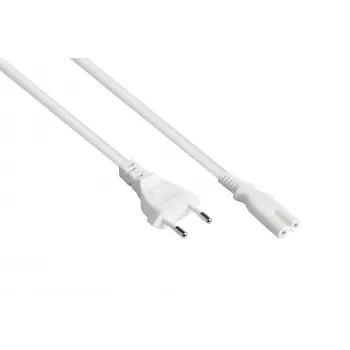 Kabelmeister euro napájecí kabel CEE 7/16 na IEC C7 bílý 1,5 m 0,75 mm²