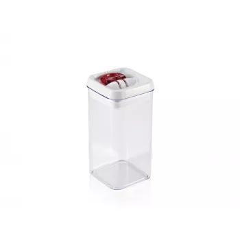 LEIFHEIT Fresh&Easy potravinová dóza 1,2 l, vzduchotěsná, bez BPA, průhledná s bílým/šedým víkem