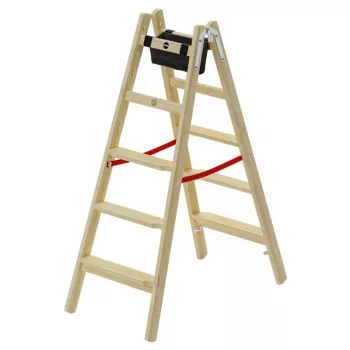 Oboustranný dřevěný schůdkový žebřík HAILO H77 ComfortLine 2x5 stupňů