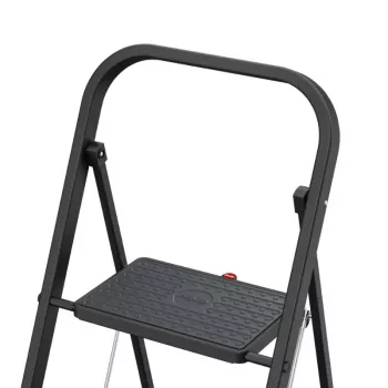 HAILO K44 StandardLine skládací schůdek s bezpečnostním madlem, 2 stupně, ocel, černý, 150 kg