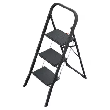 HAILO K44 StandardLine skládací schůdek, 3 stupně, bezpečnostní madlo, černý, 150 kg