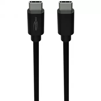 ANSMANN USB-C na USB-C datový a nabíjecí kabel, 1,2 m, 60W Power Delivery, černý