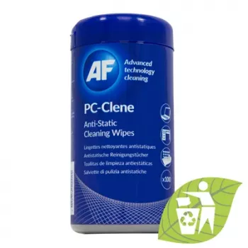 Univerzální čisticí utěrky AF APCC100 ECO PC-Clene pro pracovní prostory, 100 utěrek, antistatické, bez alkoholu, nepouštějící vlákna