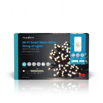 Nedis SmartLife Wi-Fi LED světelný řetěz teplá bílá 10 m 100 LED IP44 WIFILX01W100