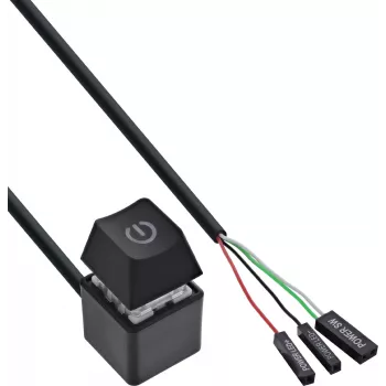 Dálkový kabel k vypínači počítače InLine® Computer Power Switch, černý, 2 m