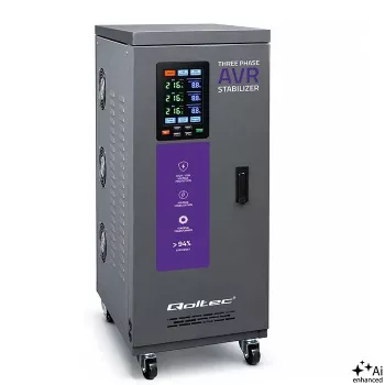 Třífázový stabilizátor napětí AVR Qoltec 30kVA servomotor LCD Expert Line