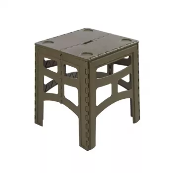 KEEEPER Timo Folding Outdoor Table M, Olive, Aluminium, 80 kg Load, 46.5x44.5x55 cm