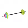 Sada činky REBEL RBA-2336 20 kg s bitumenovými kotouči, tyč 140 cm, šroubovací uzávěry, černá