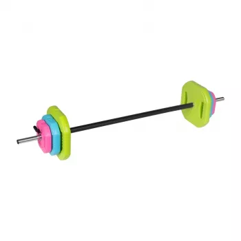 Sada činky REBEL RBA-2336 20 kg s bitumenovými kotouči, tyč 140 cm, šroubovací uzávěry, černá