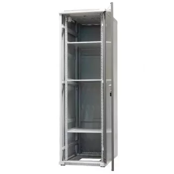 EMITER EmiterNet Top 42U volně stojící racková skříň, 600x1000x1980 mm, skleněné přední dveře, černá EM/SH05D-6042