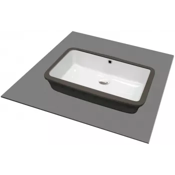 DEANTE Como keramické umyvadlo pod omítku 125 mm hloubka bílé lesklé