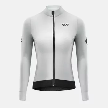 Dámská cyklistická bunda ROCKBROS YDWT006 TVI – větruodolná, vodoodpudivá, s termo fleece podšívkou, bílo-šedá, velikost S