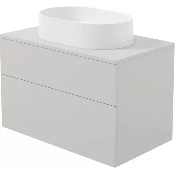 DEANTE nástěnná skříňka pod umyvadlo s integrovaným granitovým umyvadlem 55x35 cm vysoce lesklá bílá