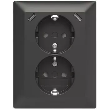 ABB Safety+ USB dvojzásuvka s 2x USB-C, 15W, podomítková, polar white 2TKA00006192