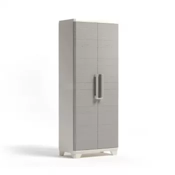 Vysoká skříň KETER Linear Wood 68x39x173cm světle béžová/světle šedá