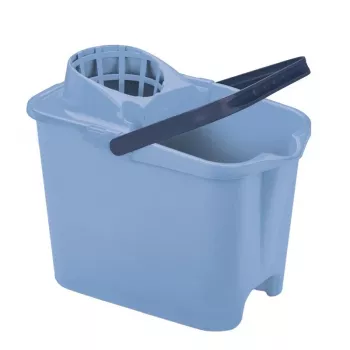 Obdélníkový kbelík MERY 12 l s tlačítkem, modrý
