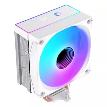 Rampage Octagon B70 vzduchový chladič CPU, 120 mm ARGB, teplotní displej, bílý