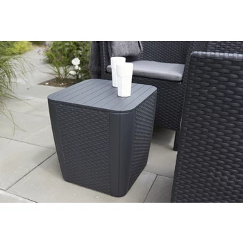 KETER zahradní stůl/úložný box Luzon Flat Wicker, šedý
