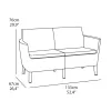 Sofa pro 2 osoby KETER Salemo hnědá
