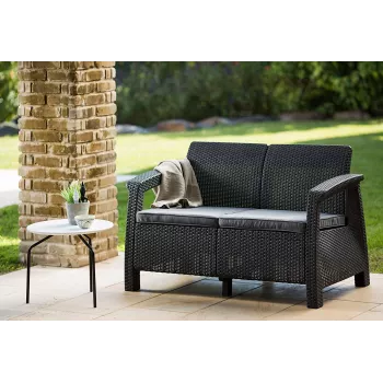 Zahradní pohovka KETER Corfu Love Seat dvoumístná šedá