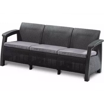 Zahradní pohovka KETER Corfu Love Seat Max trojmístná šedá