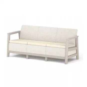 Zahradní sofa KETER Scandi Linea, 3místná, štěrkově šedá/světle béžová