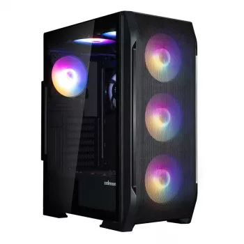 Zalman N7 PLUS V2 ATX Mid Tower PC skříň, 7 x 120mm ARGB ventilátory, tvrzené sklo, černá