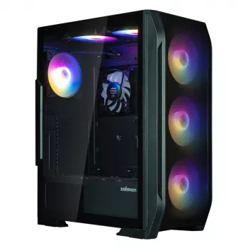 Zalman N7 PLUS V2 ATX Mid Tower PC skříň, 7 x 120mm ARGB ventilátory, tvrzené sklo, černá