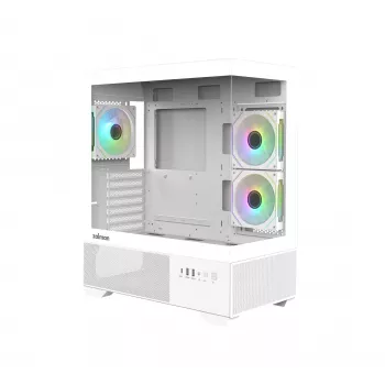Počítačová skříň Zalman CHRONIX V2 White ATX Mid Tower s 3× 120mm ventilátorem ARGB a bočnicí z tvrzeného skla