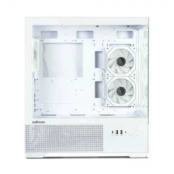 Počítačová skříň Zalman CHRONIX V2 White ATX Mid Tower s 3× 120mm ventilátorem ARGB a bočnicí z tvrzeného skla