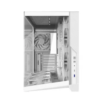 Počítačová skříň Zalman D40 White ATX Mid Tower se 7 ventilátory ARGB a tvrzeným sklem