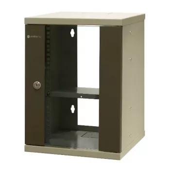 EMITER EM/SOHO-9U 10 inch 9U nástěnný síťový rozvaděč se skleněnými dvířky, 325×330×445 mm, černý