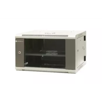 EMITER EM/AH6506 19 inch 6U nástěnný síťový rozvaděč, dvířka z tvrzeného skla, 600×550×370 mm, černý