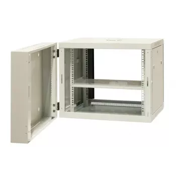 EMITER EM/AH6509 19 inch 9U nástěnný dělený rozvaděč s dvířky z tvrzeného skla, 600x550x500 mm, černý