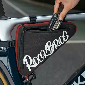 Cyklistická brašna Rockbros G002 Flash Journey na trojúhelníkový rám 1,4 l – červená