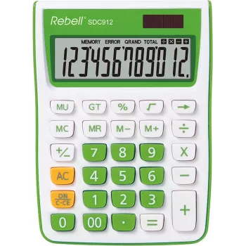 Polostolní kalkulačka REBELL RE-SDC912GR BX 12místná duální napájení šedá