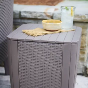 KETER Zahradní stůl/úložný box Luzon Flat Wicker béžový