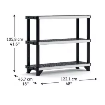 KETER Regál se 3 policemi Fused 122,1x45,7x105,8cm černý