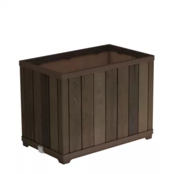Obdélníkový vysoký květináč KETER Deco, ořech