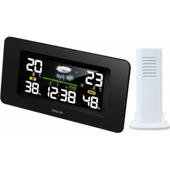SENCOR SWS 5270 Meteorologická stanice s bezdrátovým venkovním senzorem, barevný LCD, rádiově řízené hodiny