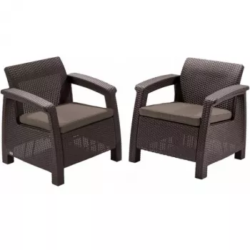 Zahradní židle KETER Corfu Duo Set hnědé