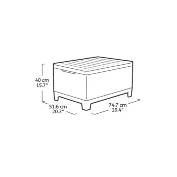 Zahradní stůl / úložná krabice KETER Scandi Storage Table šedá