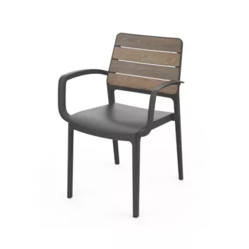 Zahradní křeslo KETER Deco Porto ořech/šedé