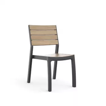 KETER zahradní židle Deco Corale imitace teaku/šedá