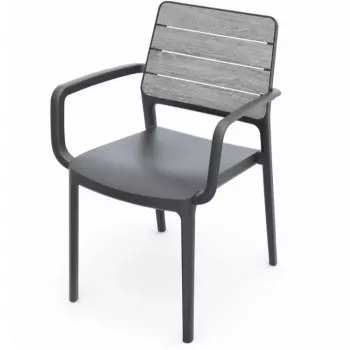 KETER zahradní křeslo Deco Porto Armchair světle šedá/šedá
