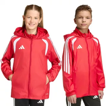 Dětská větrovka adidas Tiro 26 League Windbreaker červená JY9724 140 cm