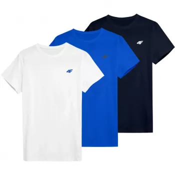 Pánské tričko 4F M4479 bílé, modré, námořnické 4FWSS26TTSHM4479 90S 5XL