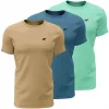 Pánské tričko 4F M4481 3pack béžové, modré, mátové 4FWSS26TTSHM4481 91S L